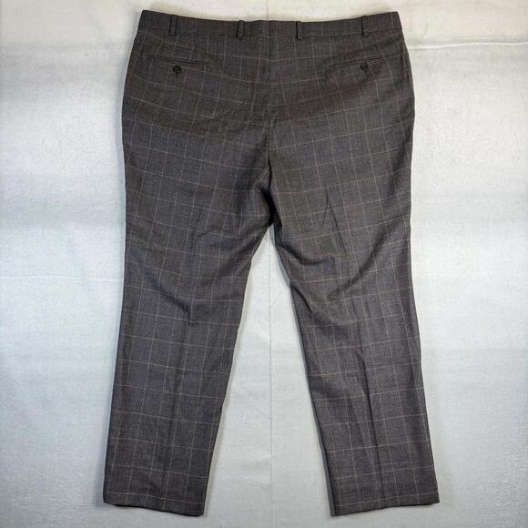 Lauren Ralph Lauren Dress Pants Mens 44x30 Gray Plaid 100% Wool Classic Fit - Picture 3 of 8